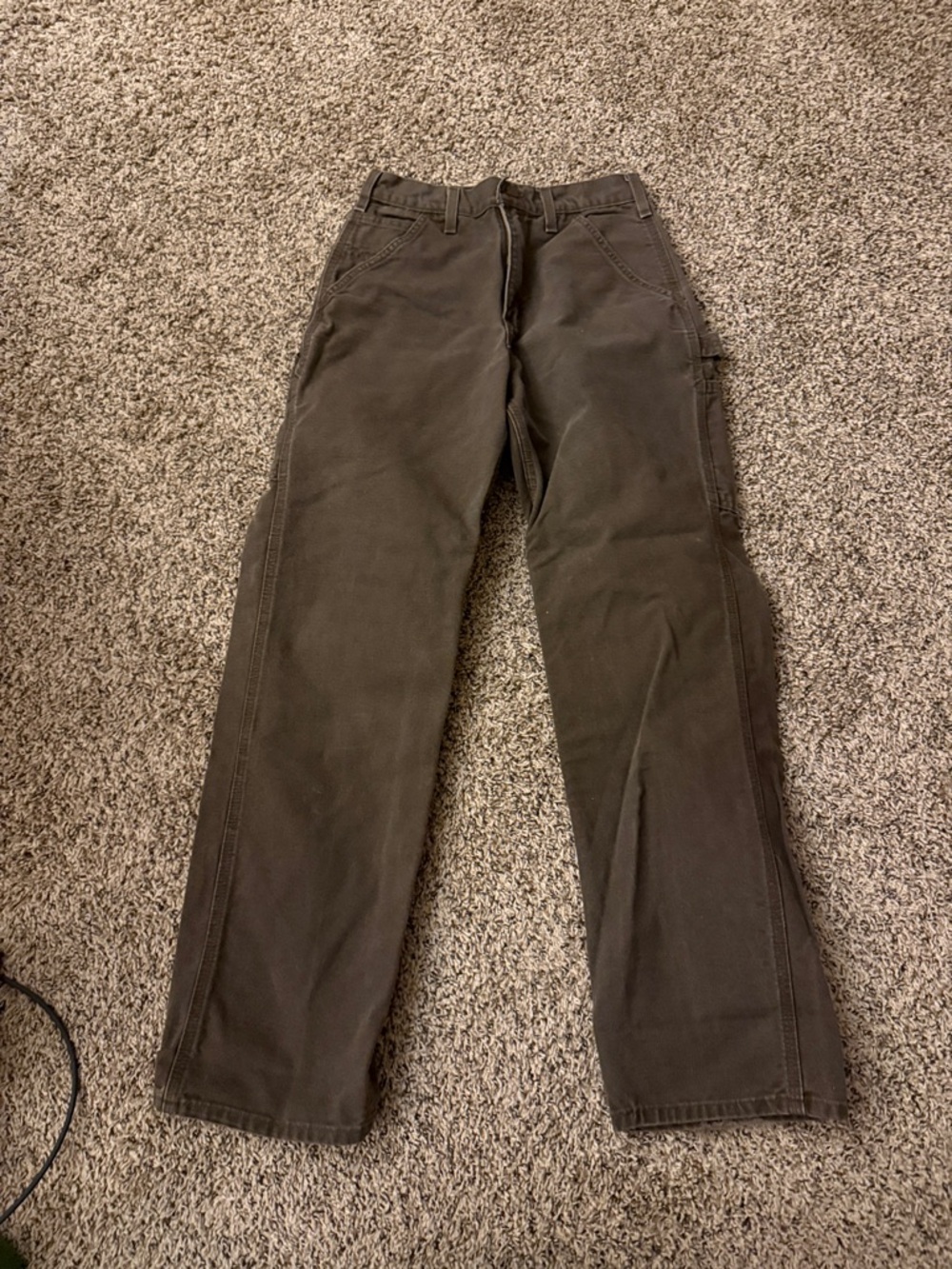 CARHARTT Men's Brown Work Pants - Straight Leg 28 x 32 RUGGED EXCELLENT CONDISH